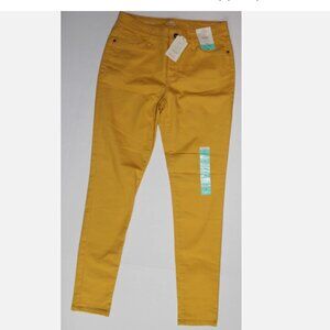 St John's Bay Gold Skinny Jeans Jeggings Sz 4 NWT Yellow Pants Stretch Denim